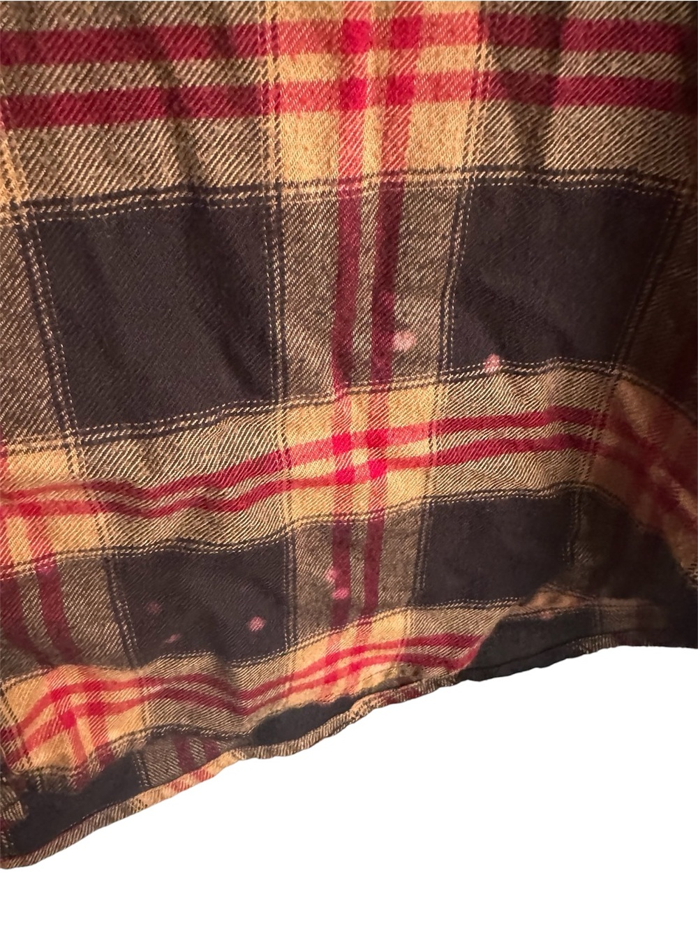 MAURICES Women's Plaid Tan Black & Red Button Front Shirt Size XL - Picture 3 of 5